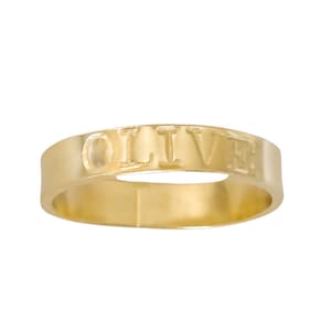 CUSTOM gold band ring 14k gold filled name ring initial ring word ring personalized band ring
