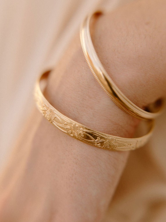 Gold Cuff Bangle Bracelet 14k Gold Filled Womens Bracelet the Bold Cuff Etsy