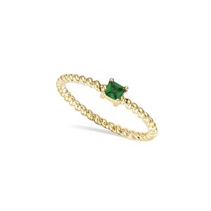 Dainty Emerald Stacking Ring