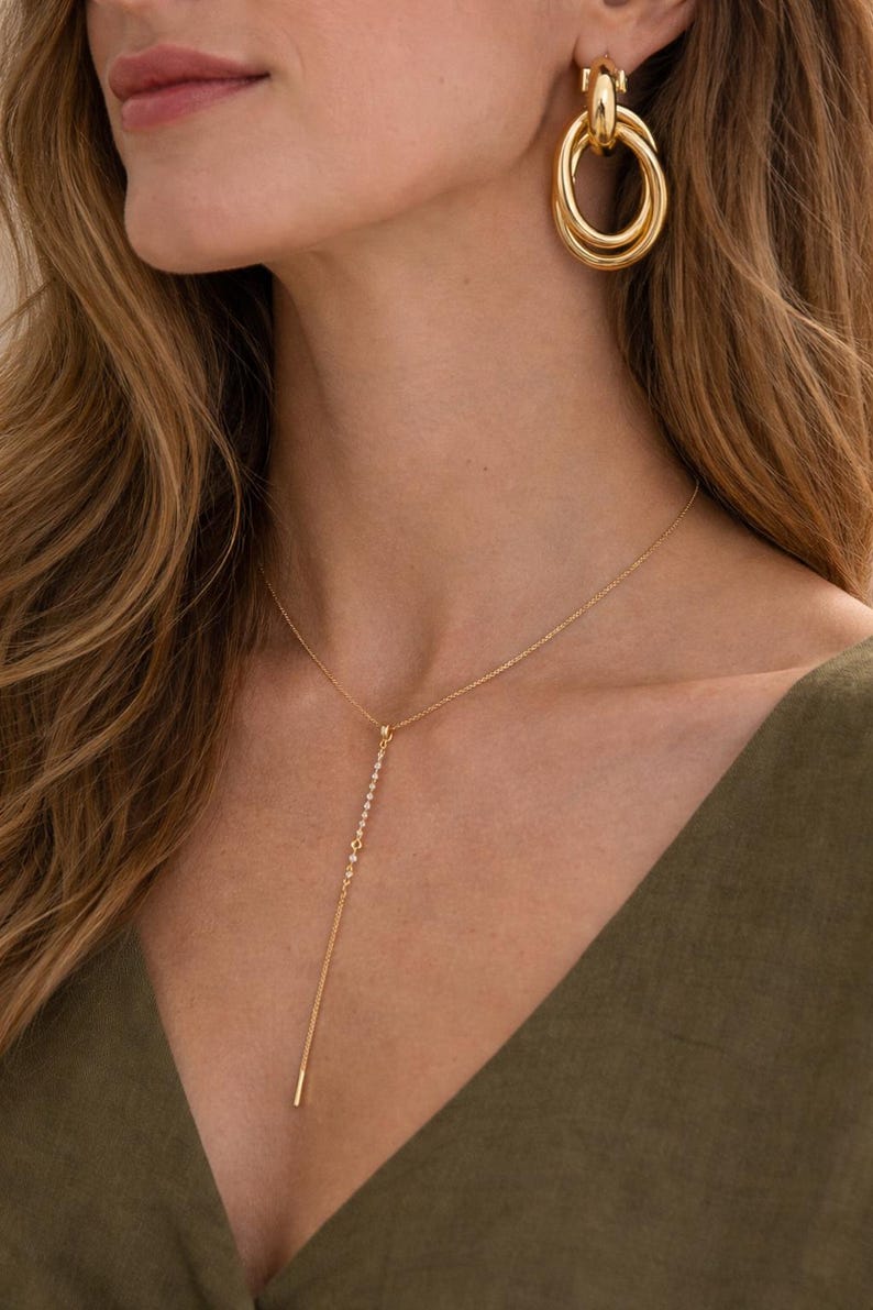 Gold Twisted Hoop Earring Bold Oval Design Statement Elegant Wire Thick Jewelry Trendy Style image 5