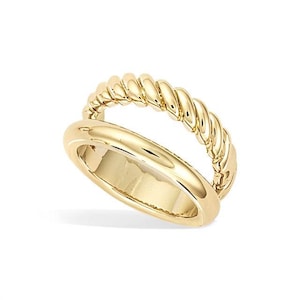 Double Band Ring gold statement ring set stacked multi band ring