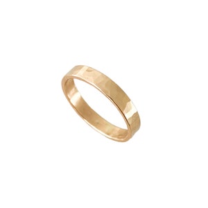 Everyday gold rings 14k gold filled band rings wide flat stackable rings image 3