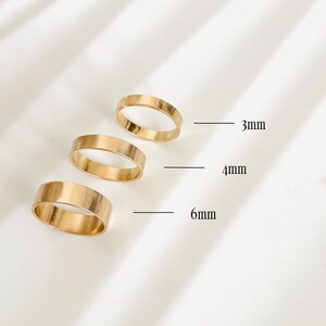 Everyday gold rings 14k gold filled band rings wide flat stackable rings image 9