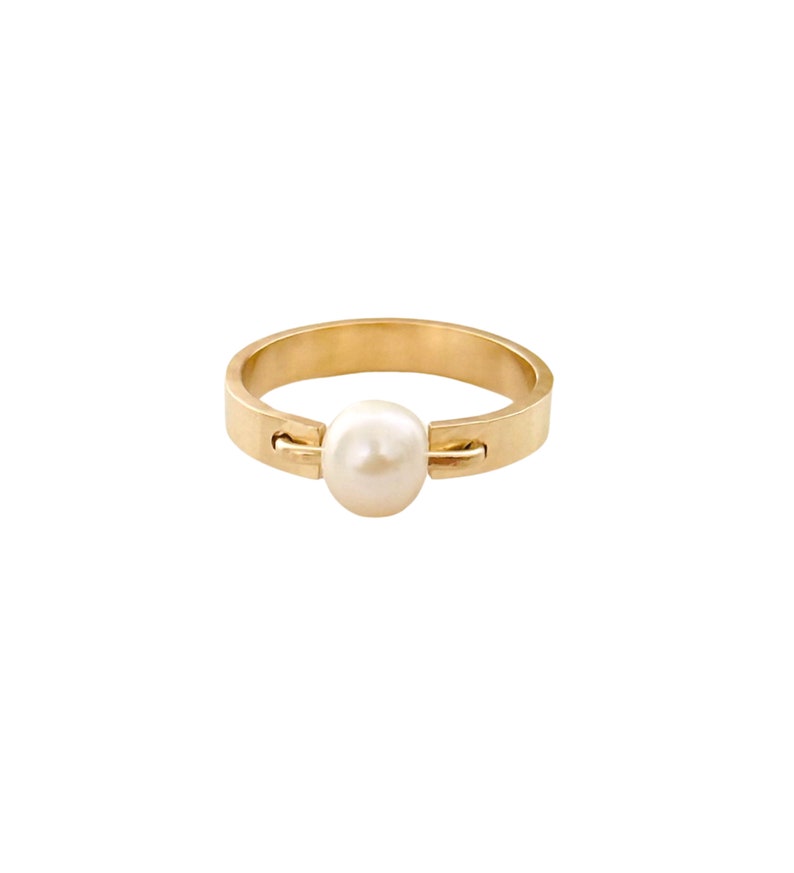 Pearl Ring 14k Gold Filled Ring Band Gold Pearl Ring Gold - Etsy