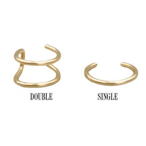 Boucle d'oreille manchette en or 14 carats, manchette d'oreille en or, boucle d'oreille sans piercing, boucle d'oreille manchette, boucle d'oreille manchette délicate, boucle d'oreille double manchette, minimaliste