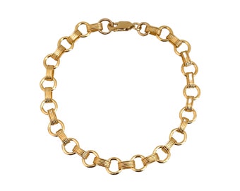 Gold circle chain bracelet 14k gold filled womens bracelet