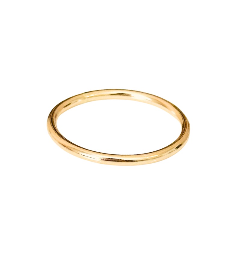 Simple gold filled ring smooth band stacking ring 14k image 1