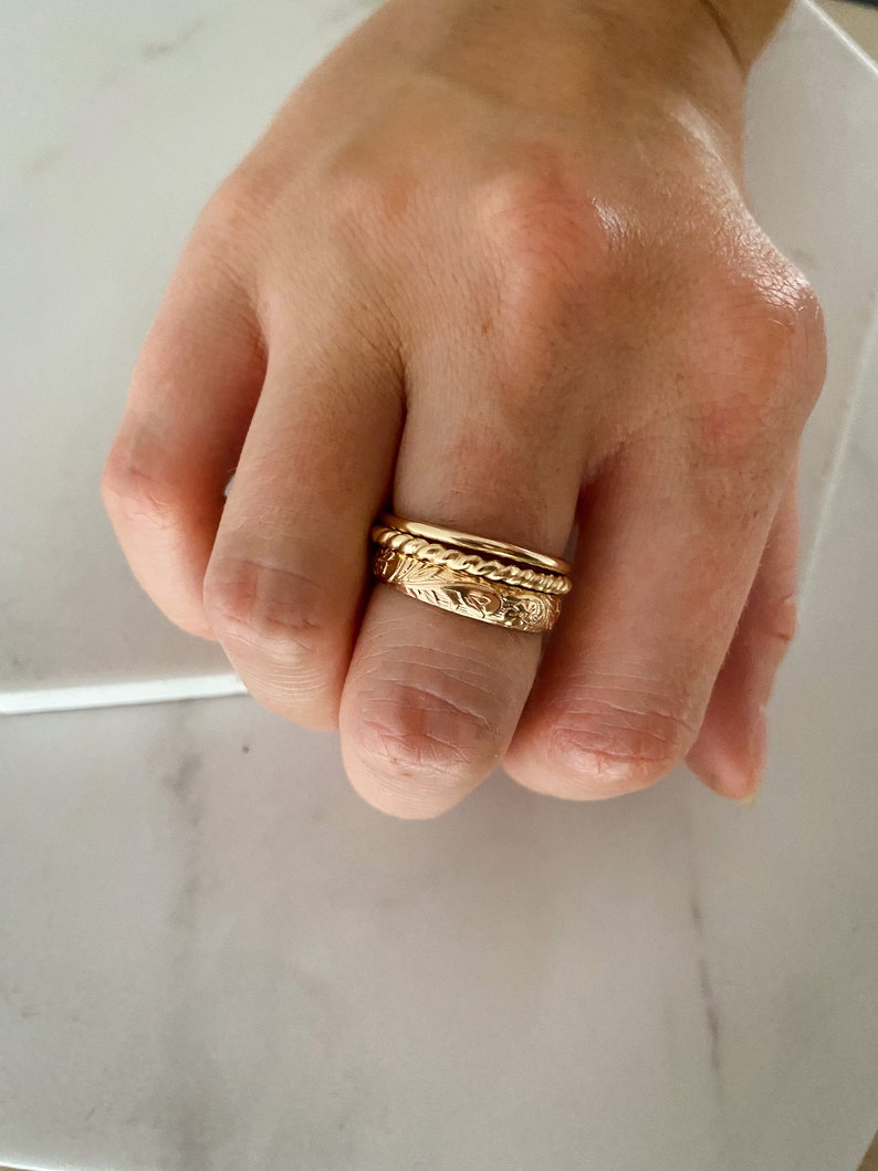 Simple gold filled ring smooth band stacking ring 14k image 5