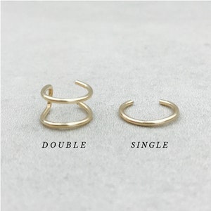 14k gold fill ear cuff earring, ear cuff gold, no piercing earring, cuff earring, dainty cuff earring, double cuff earring, minimalist