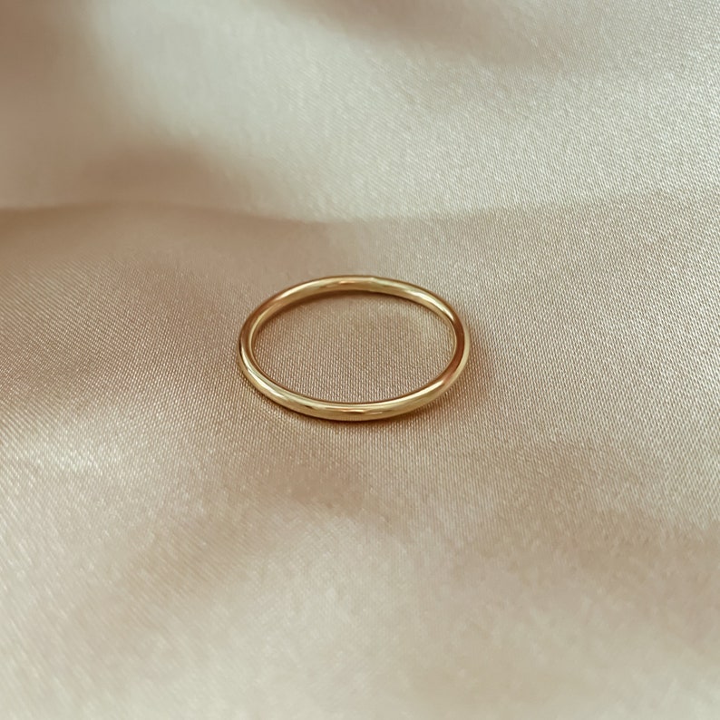 Simple gold filled ring smooth band stacking ring 14k image 3