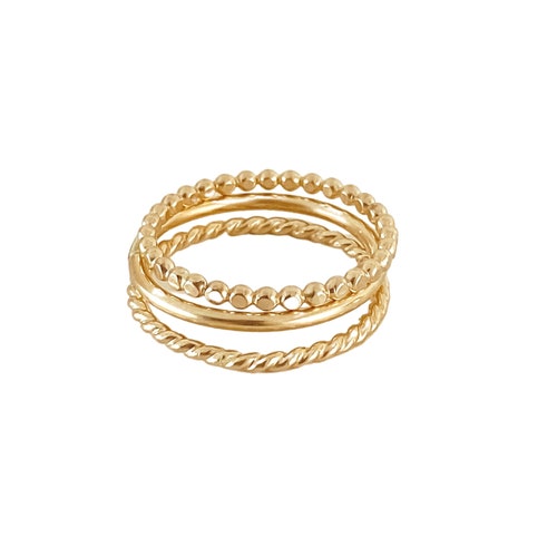 14k Gold Filled Stacking Ring Set Etsy