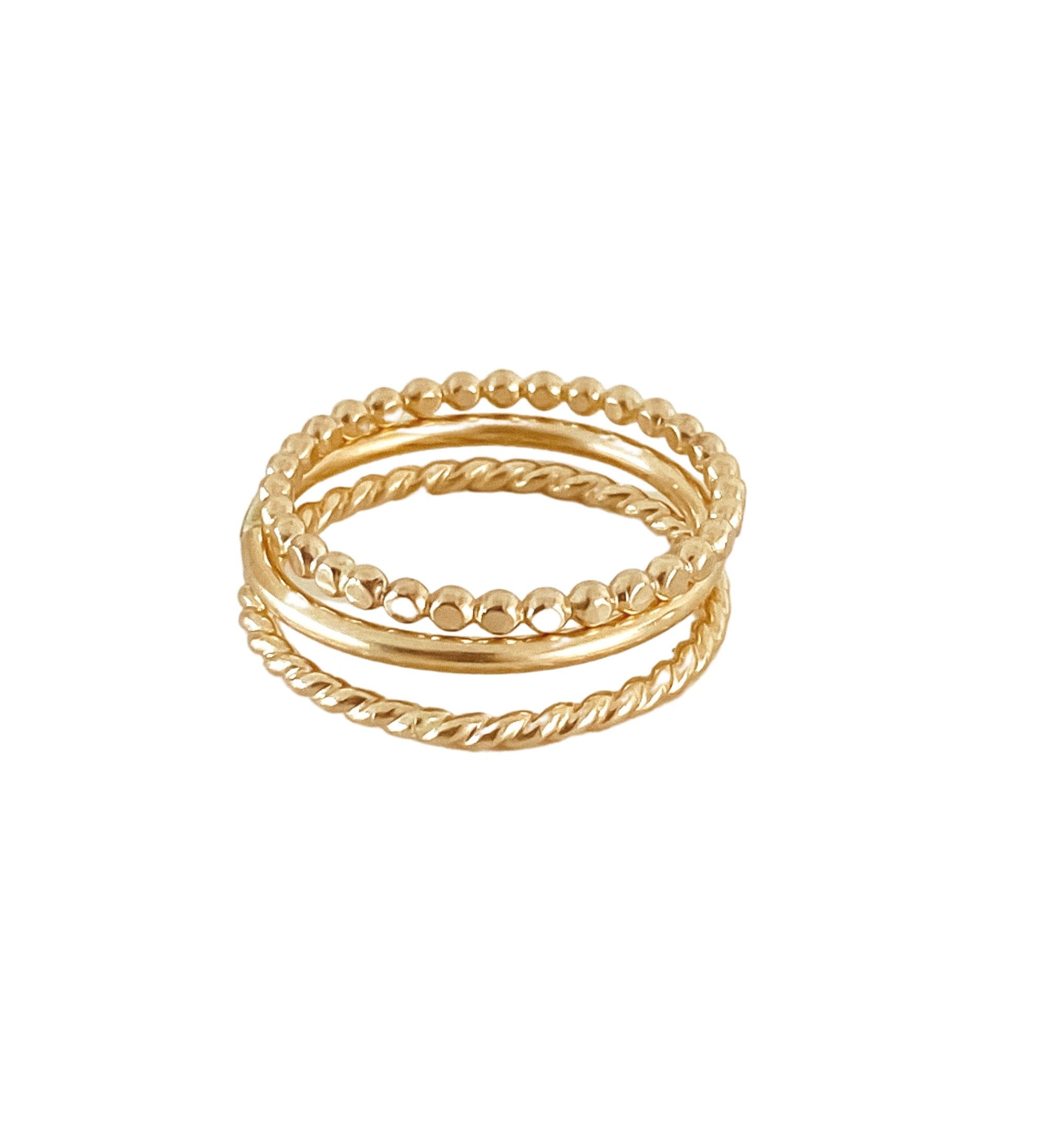 14k gold filled stacking ring set