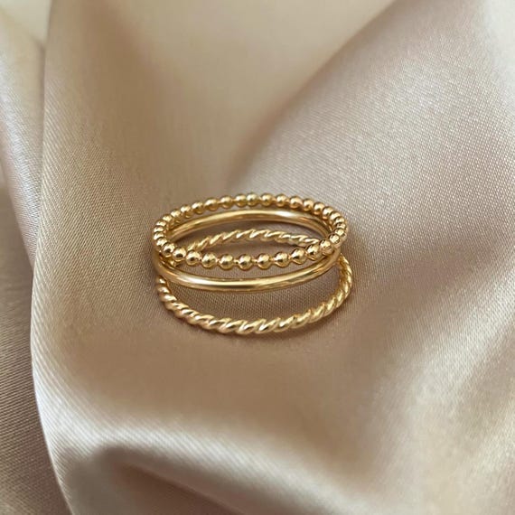 Gold Filled Ring Set Stacking Ring Set Gold Ring Set Stackable Rings Gold Filled Rings Dainty Ring Wedding Band Minimalist Style Fashion