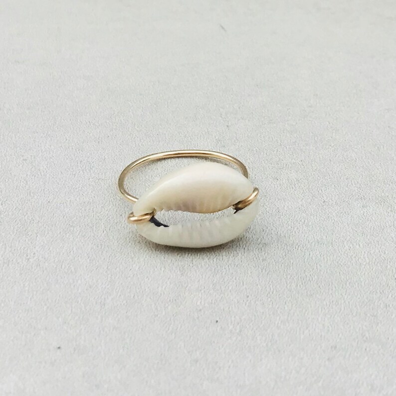 stacking ring gold filled ring beach jewelry Shell ring boho ring statement ring cowrie shell ring