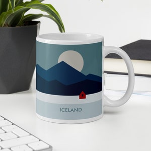 Iceland Mug, Mid-Century, Minimalist Style.