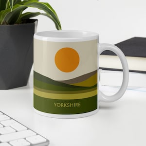 Yorkshire Mug, Mid-Century, Minimalist Style.