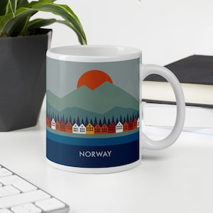 Norway Mug, Mid-Century, Minimalist Style.