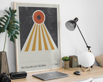 No Country for Old Men Movie Print, Mid-Century Modernist Art Print, Abstract, Geometric, Vintage Style, Graphic Design.