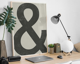 Ampersand, Typography, Mid-Century Modern Style Art Print, Modernist, Hygge, Scandinavian.