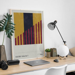 Kill Bill Movie Print, Mid-Century Modernist Art Print, Abstract, Geometric, Vintage Style, Graphic Design.