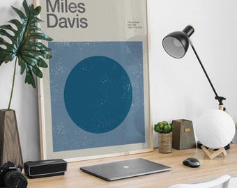 Miles Davis, Reimagined Gig Poster, Mid-Century, Modernist Art Print, Jazz Music Poster.