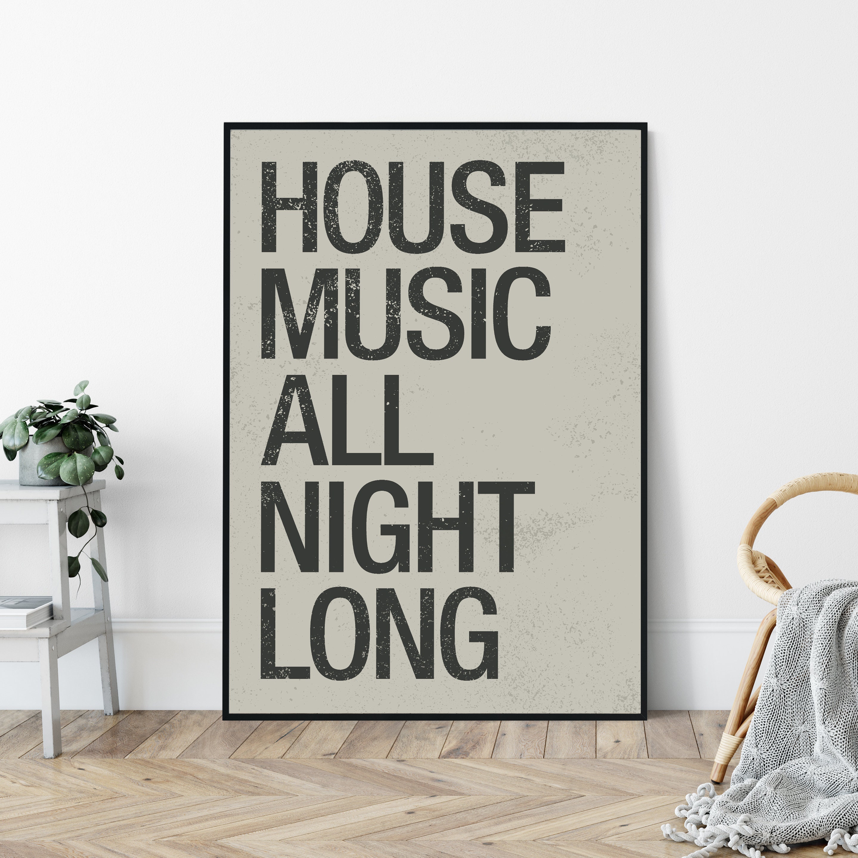 House Music All Night Long, Mid-century Modern Style Art Print