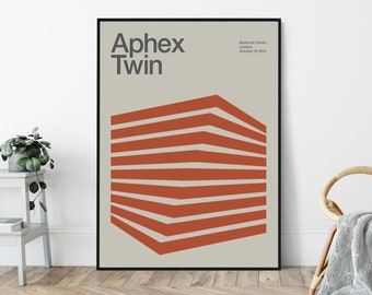 Aphex Twin Reimagined Gig Poster, Mid-Century, Modernist Art Print, Music Poster.
