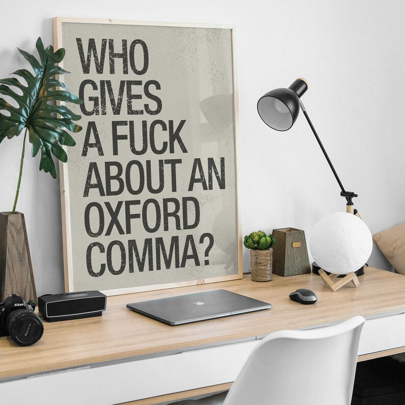 Oxford Comma Vampire Weekend MidCentury Modern Style Art Etsy