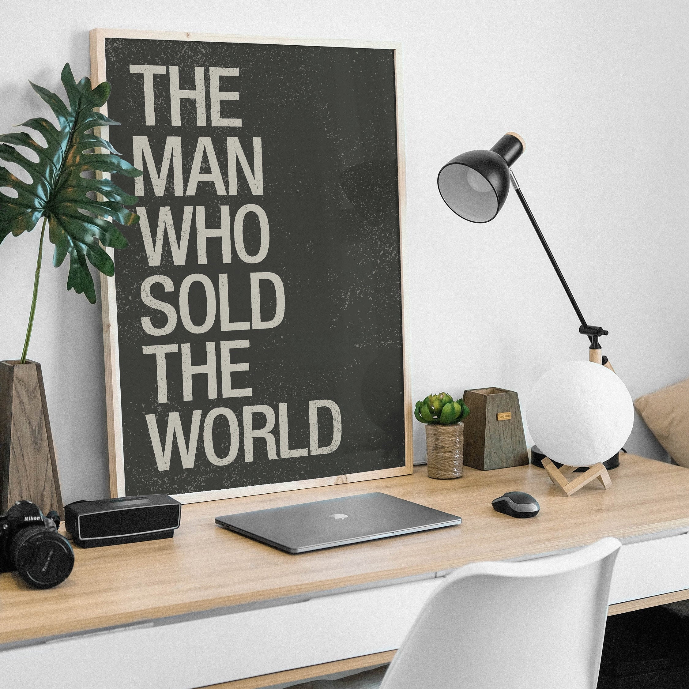The Man Who Sold the World, Mid-Century Modern Style Art Print, Minimalist Typography.