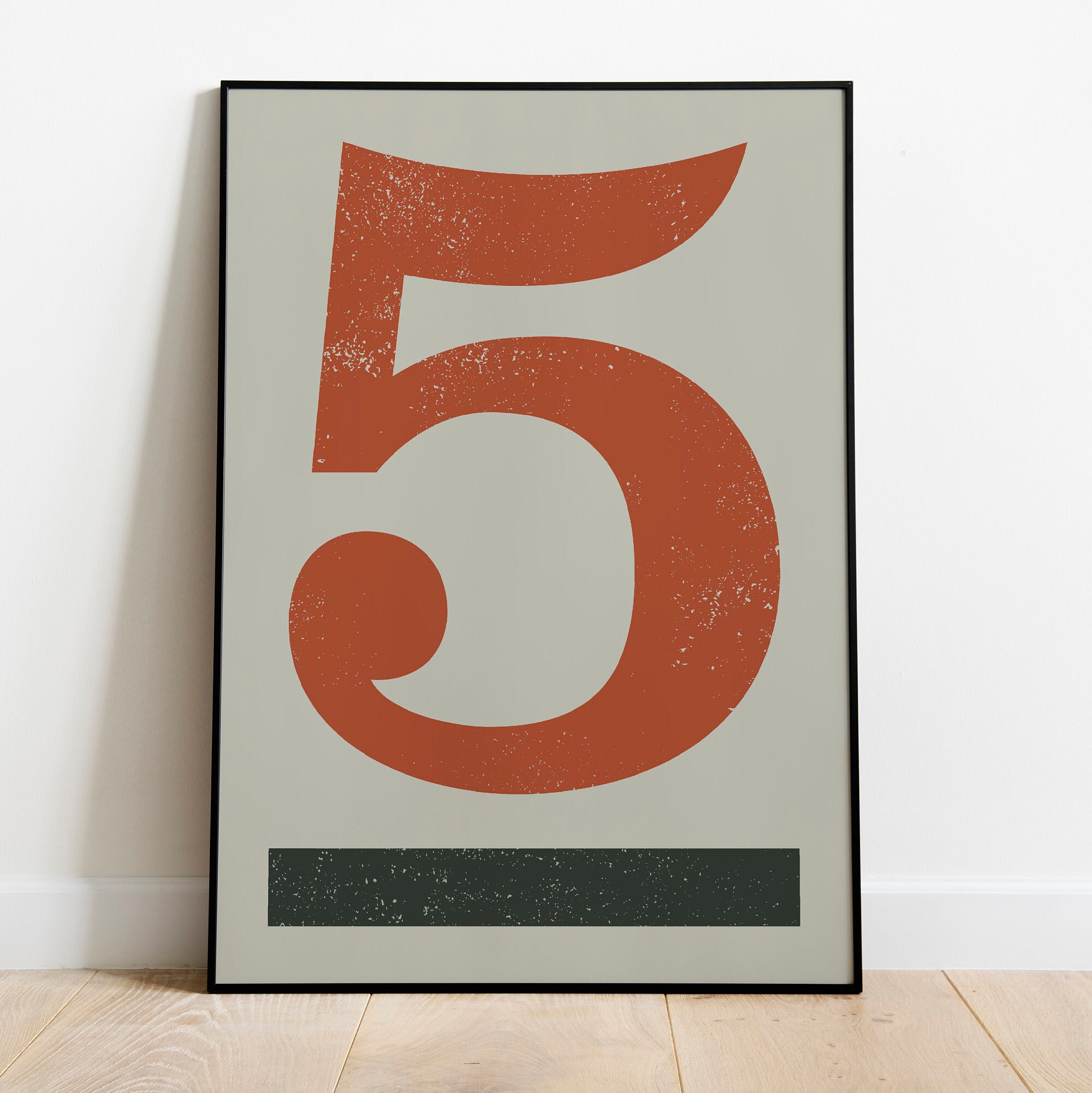 Typography Number Print Midcentury Modern Art Print. Etsy UK