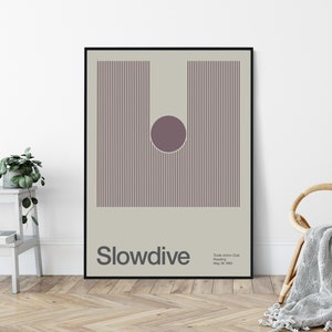 Slowdive Reimagined Gig Poster, Mid-Century, Modernist Art Print, Music Poster.