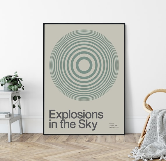Explosions in the Sky Reimagined Gig Poster, Mid-Century, Modernist Art Print, Music Poster.