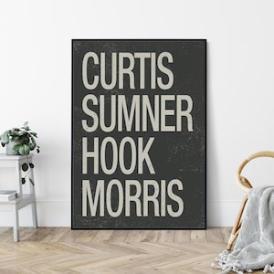 Curtis, Sumner, Hook, Morris, Mid-Century, Modernist, Typography Wall Art.