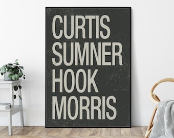 Curtis, Sumner, Hook, Morris, Mid-Century, Modernist, Typography Wall Art.