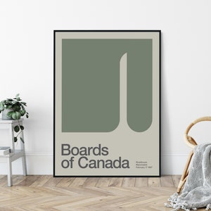 Boards of Canada Reimagined Gig Poster, Mid-Century, modernist Kunstdruck, Musikplakat.