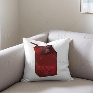 Goth Vampire Pillow, Spooky Halloween Home Decor, Valentines Day Gothic Throw Cushion, Milk Carton Design, Dark Fantasy Room Accent, Vampire