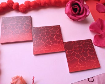 Notas adhesivas con estética de piscina roja: Bloc de notas anime kawaii