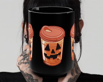 Halloween Pumpkin Coffee Mug: Spooky Fall Decor, Ceramic Coffee Cup