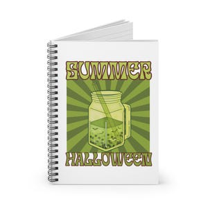 Spiral Notebook - Summerween, Ruled Line Journal, Halloween Notepad, Spooky School Supplies, Creepy Stationery