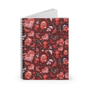 Gothic Notebook, Kawaii Art, Valloween Gift, Valentines Day Gift, Spiral Notebook - Ruled Line