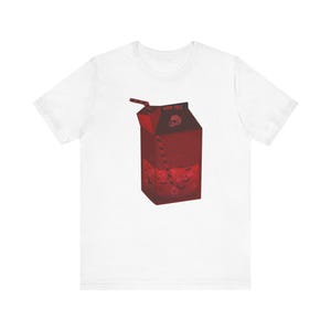 Gothic Vampire Milk Carton T-Shirt: Kawaii Valentine's Day Gift for Spooky Fashion Lovers Unisex Jersey Short Sleeve Tee