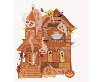 Haunted House - Fall Art - Home decor - Gift for Goths - Museum-Quality Matte Paper Poster