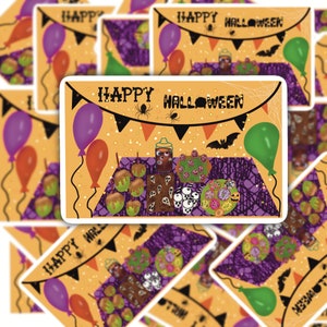 Naklejka na imprezę Halloween - Naklejka na imprezę - Upiorny wystrój - Upiorny sezon - Impreza Halloween - Wystrój na Halloween - Naklejka na imprezę tematyczną