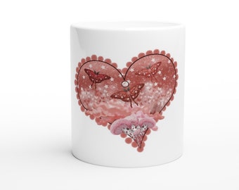 Valentine’s Day Mug - Valentines Day Art Mug - V-Day Mug - Valentine’s Day Ceramic Mug - V-Day Cup - Fantasy Art - White 11oz Ceramic Mug