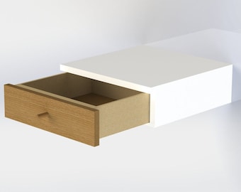 Maximize Space with a Versatile Floating Shelf - Natural Wood White Floating Nightstand with Drawer