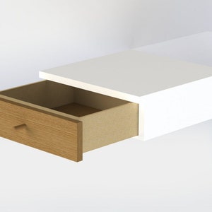 Maximize Space with a Versatile Floating Shelf - Natural Wood White Floating Nightstand with Drawer