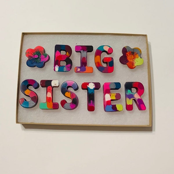 Big Sister Gift, Crayons, Gifts Under Twenty, Pregnancy Announcement, Big Sister Present, Gender Reveal Gift, Big Sister, Unique Gift, Child