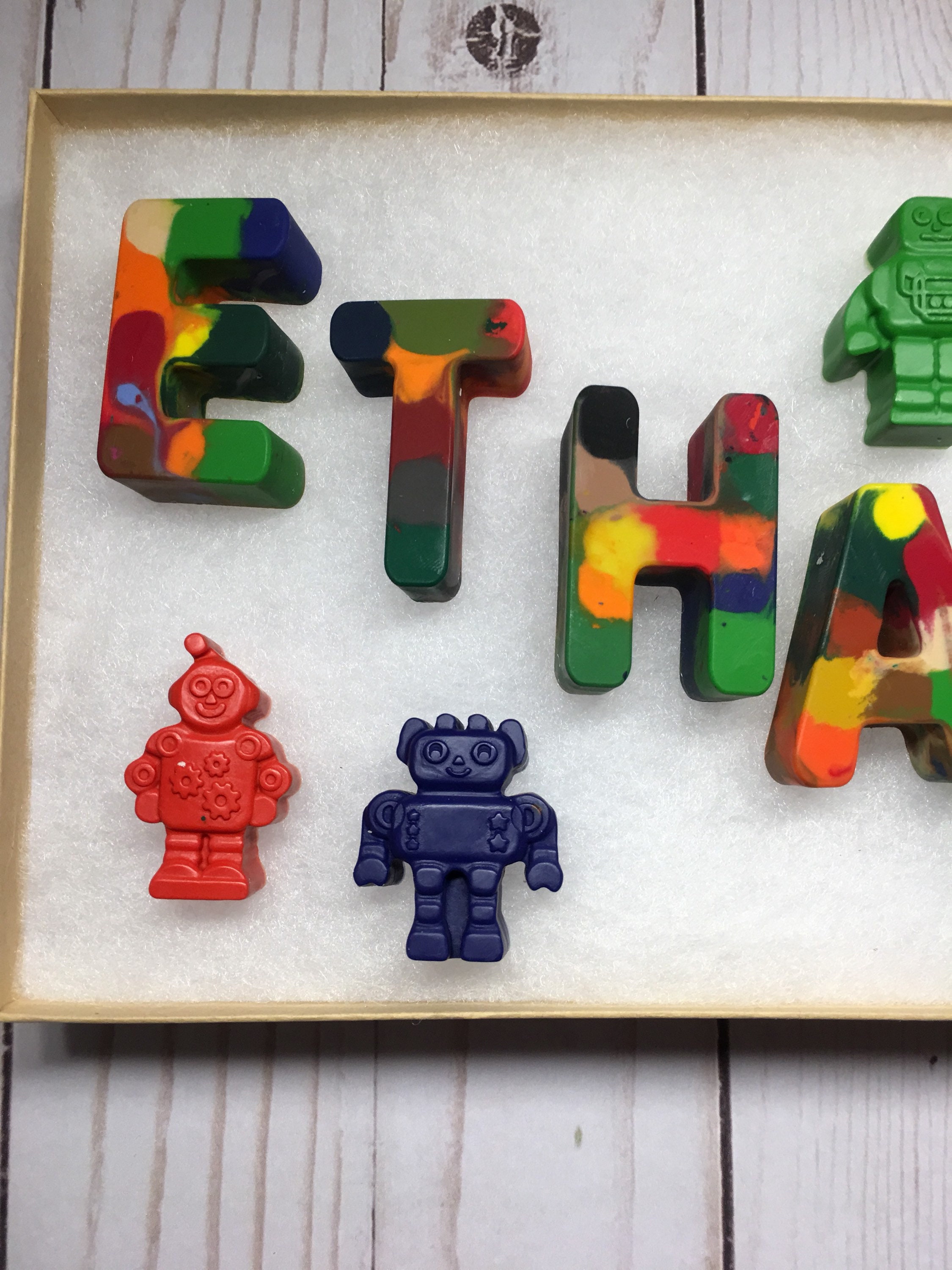 Personalized Crayons Robot Crayons Rainbow Crayons Etsy
