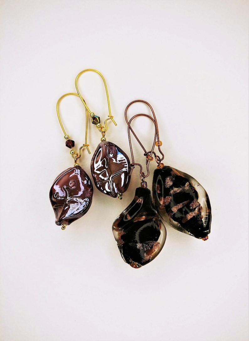 Vintage Lampwork Czech Glass Beaded Earrings Only One Pair of Each Available!
