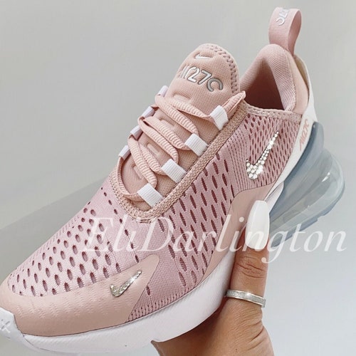 Swarovski Bling Pink Nike Air Max 270 Shoes In Silver Etsy
